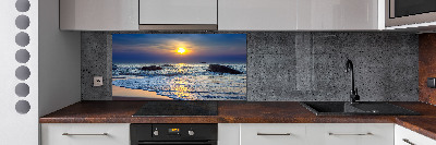 Crédence cuisine en verre Coucher de soleil sur la mer