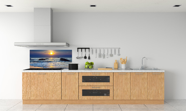 Crédence cuisine en verre Coucher de soleil sur la mer