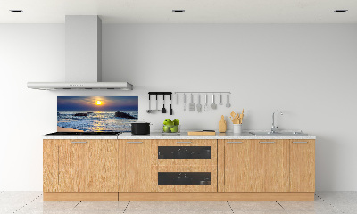 Crédence cuisine en verre Coucher de soleil sur la mer