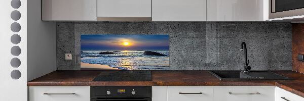 Crédence cuisine en verre Coucher de soleil sur la mer