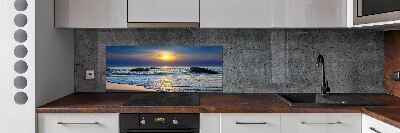 Crédence cuisine en verre Coucher de soleil sur la mer