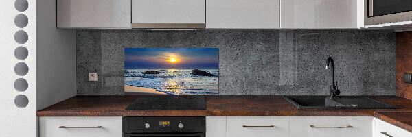 Crédence cuisine en verre Coucher de soleil sur la mer
