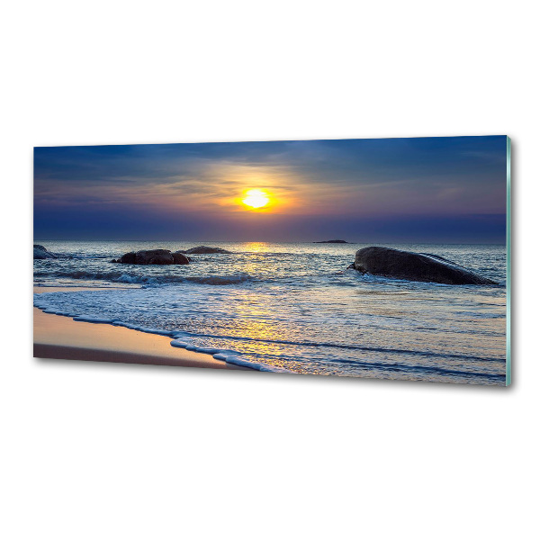 Crédence cuisine en verre Coucher de soleil sur la mer