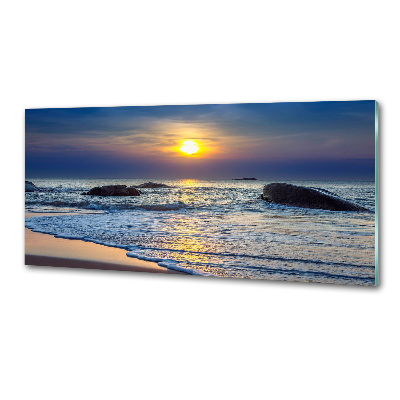 Crédence cuisine en verre Coucher de soleil sur la mer