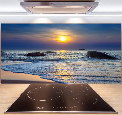 Crédence cuisine en verre Coucher de soleil sur la mer