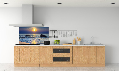 Crédence cuisine en verre Coucher de soleil sur la mer