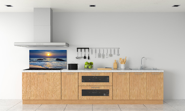 Crédence cuisine en verre Coucher de soleil sur la mer