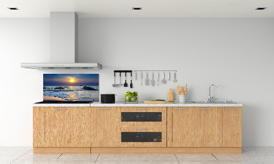 Crédence cuisine en verre Coucher de soleil sur la mer
