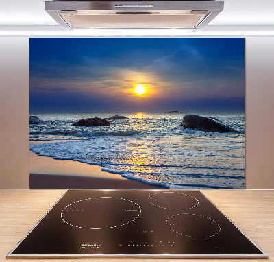 Crédence cuisine en verre Coucher de soleil sur la mer