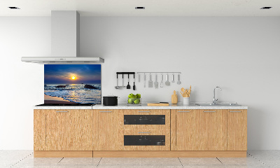Crédence cuisine en verre Coucher de soleil sur la mer