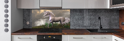 Panneau crédence cuisine Licorne grise