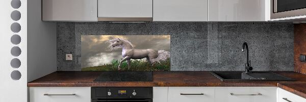 Panneau crédence cuisine Licorne grise