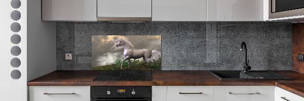 Panneau crédence cuisine Licorne grise