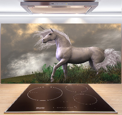 Panneau crédence cuisine Licorne grise