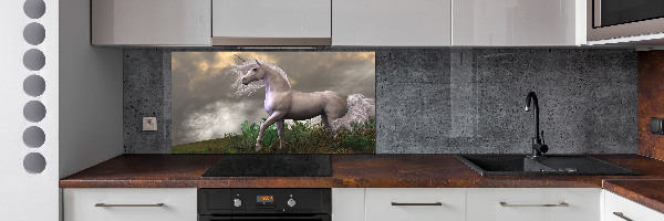 Panneau crédence cuisine Licorne grise