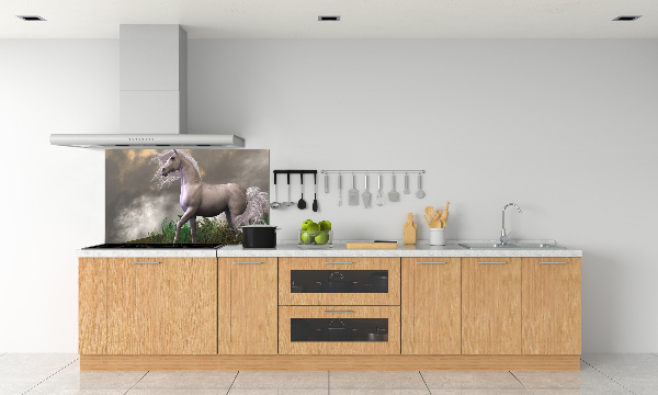 Panneau crédence cuisine Licorne grise