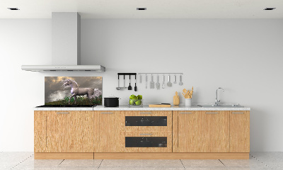 Panneau crédence cuisine Licorne grise