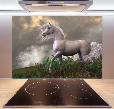 Panneau crédence cuisine Licorne grise
