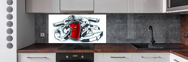 Crédence en verre avec motif Graffiti