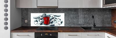 Crédence en verre avec motif Graffiti