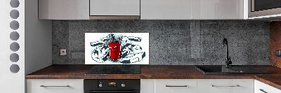 Crédence en verre avec motif Graffiti