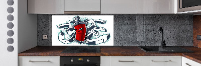 Crédence en verre avec motif Graffiti