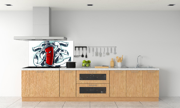 Crédence en verre avec motif Graffiti