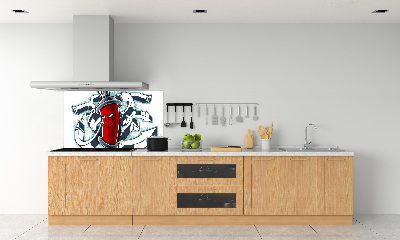 Crédence en verre avec motif Graffiti
