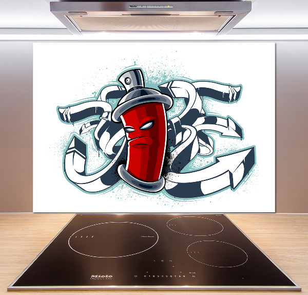 Crédence en verre avec motif Graffiti