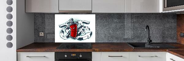 Crédence en verre avec motif Graffiti