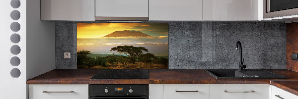 Crédence en verre avec motif Kilimandjaro Kenya