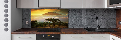 Crédence en verre avec motif Kilimandjaro Kenya