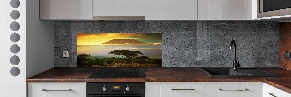 Crédence en verre avec motif Kilimandjaro Kenya