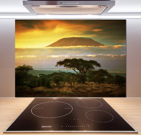 Crédence en verre avec motif Kilimandjaro Kenya