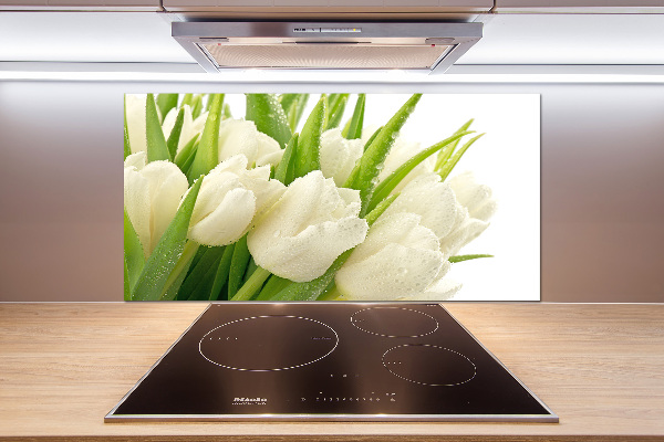 Crédence de cuisine en verre Tulipes blanches