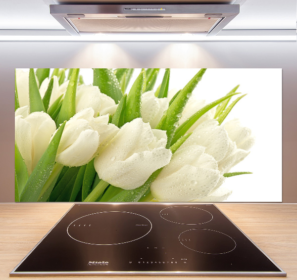 Crédence de cuisine en verre Tulipes blanches