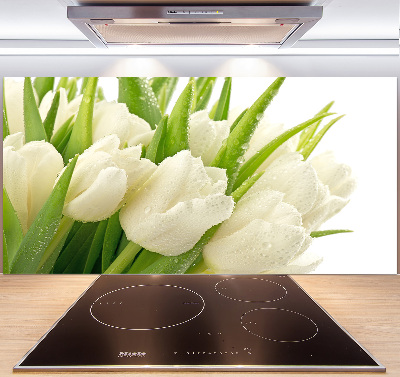 Crédence de cuisine en verre Tulipes blanches