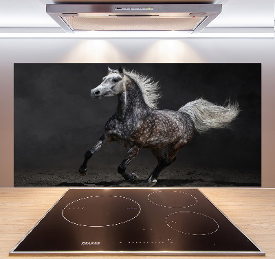 Panneau crédence cuisine Cheval arabe gris