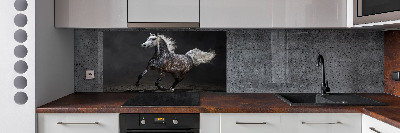 Panneau crédence cuisine Cheval arabe gris