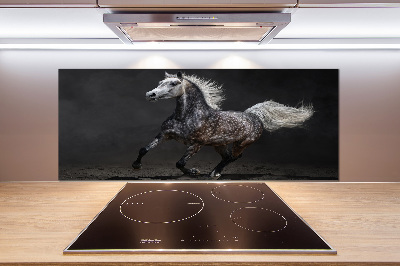 Panneau crédence cuisine Cheval arabe gris