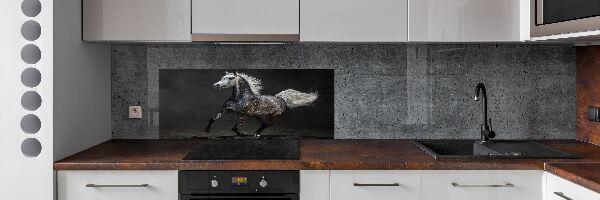 Panneau crédence cuisine Cheval arabe gris