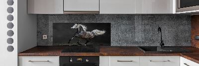 Panneau crédence cuisine Cheval arabe gris