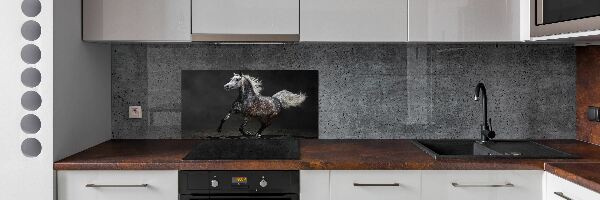 Panneau crédence cuisine Cheval arabe gris