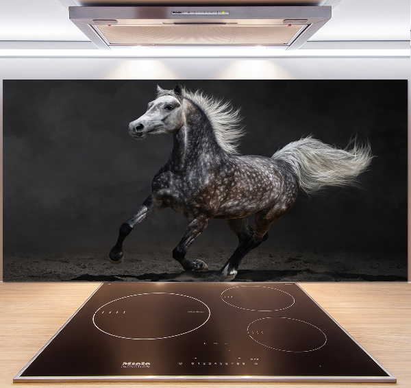 Panneau crédence cuisine Cheval arabe gris