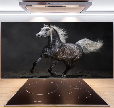 Panneau crédence cuisine Cheval arabe gris