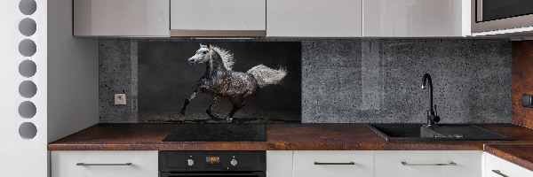 Panneau crédence cuisine Cheval arabe gris