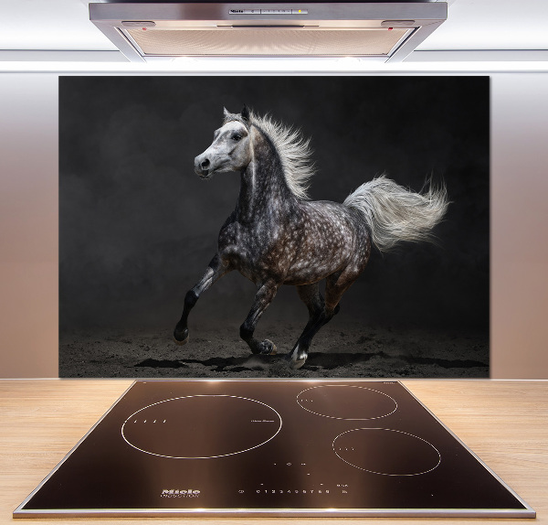 Panneau crédence cuisine Cheval arabe gris