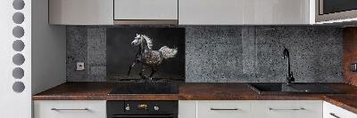 Panneau crédence cuisine Cheval arabe gris