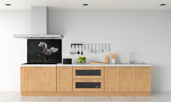 Panneau crédence cuisine Cheval arabe gris