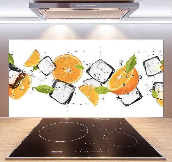Panneau crédence cuisine Oranges avec glace